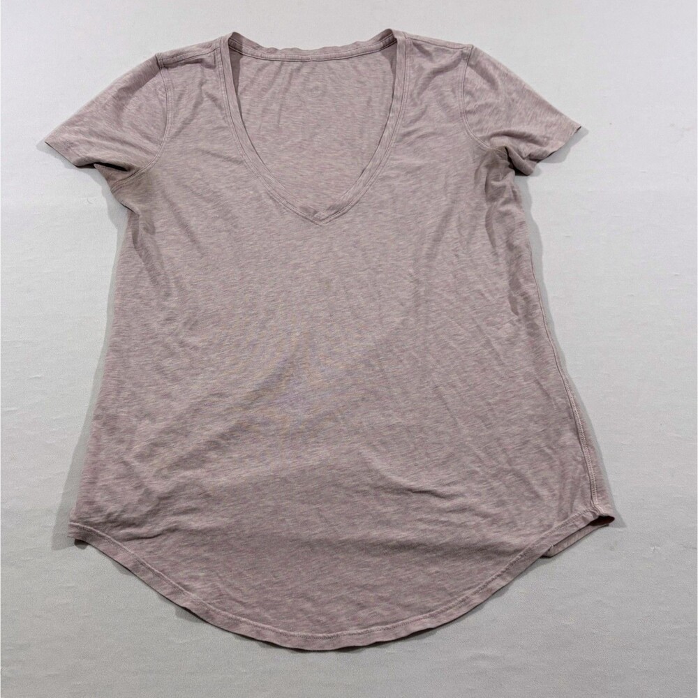 Luluemon Mauve Pink Short Sleeve Scoop Casual Yoga Gym Tee T-shirt Cotton Sz S